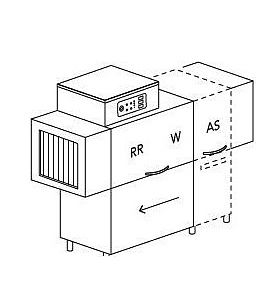 Туннельная посудомоечная машина Dihr RX 144 DX+DDE+XP+DR64 деление на 3 части
