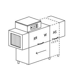 Туннельная посудомоечная машина Dihr RX 144 SX+HR10+DR69+DDE деление на 2 части