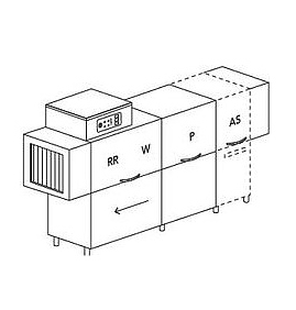 Туннельная посудомоечная машина Dihr RX 244 DX+DDE+DR69+HR10 деление на 2 части