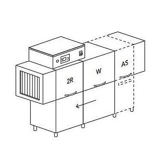 Туннельная посудомоечная машина Dihr RX 246 DX+DDE+HR10+DR99+SAN деление на 2 части